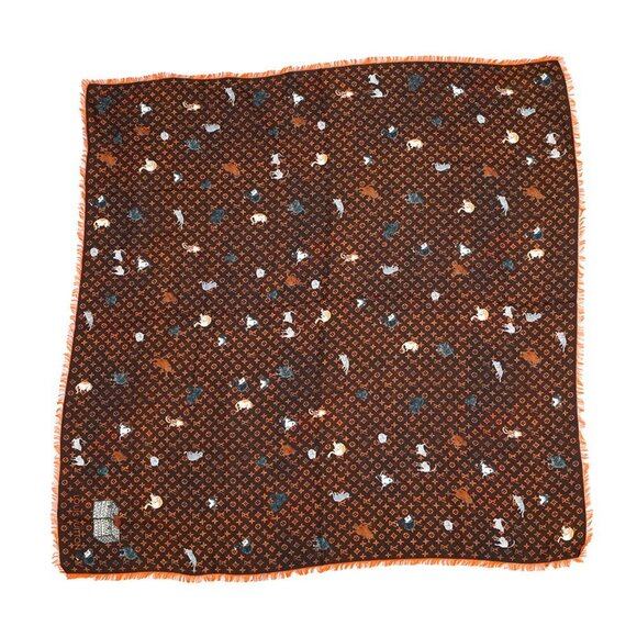 LOUIS VUITTON Brown Monogram Scarf - Picture 1 of 6